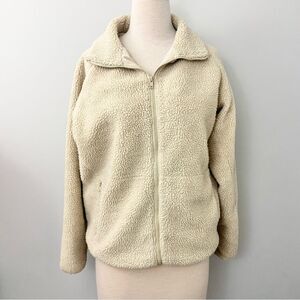 Brandy Melville John Galt Sherpa fleece full zip jacket sweatshirt one size